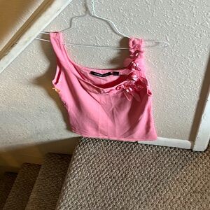 Super cute pink top with flowers